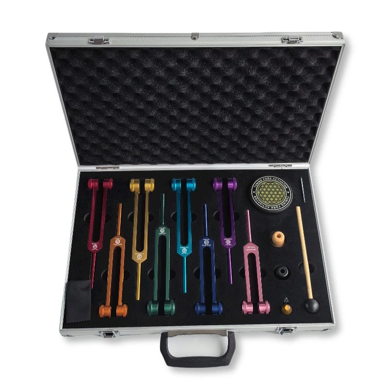 Health & Wellness Unlimited - Set di diapason colorati per meditazione,